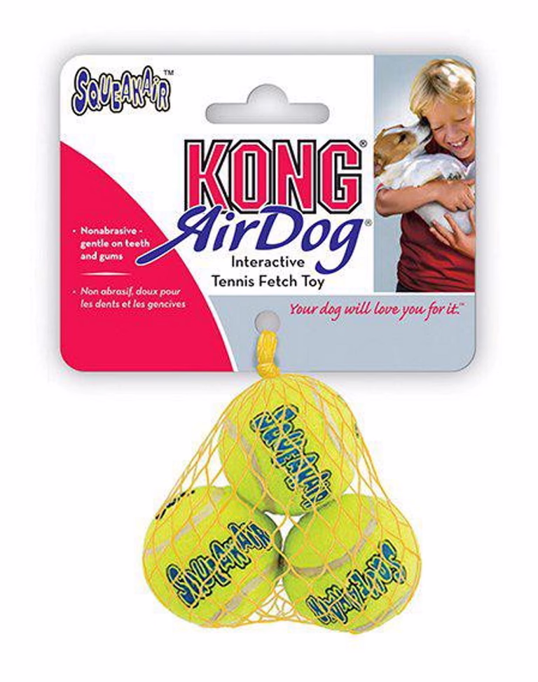KONG AIRDOG SQUEAKAIR TENNISBOLL 3PACK XS 4CM