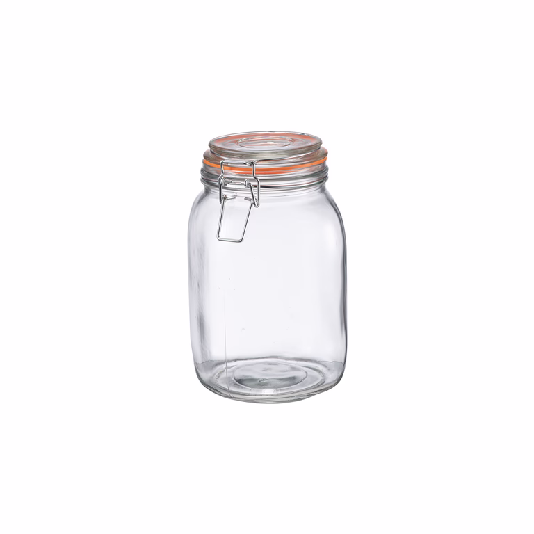 Glasburk med snäpplock