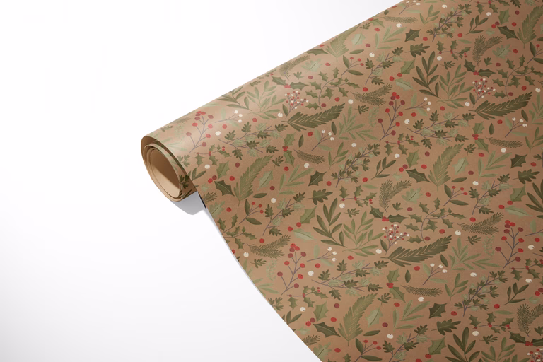 Presentpapper Kraft branch