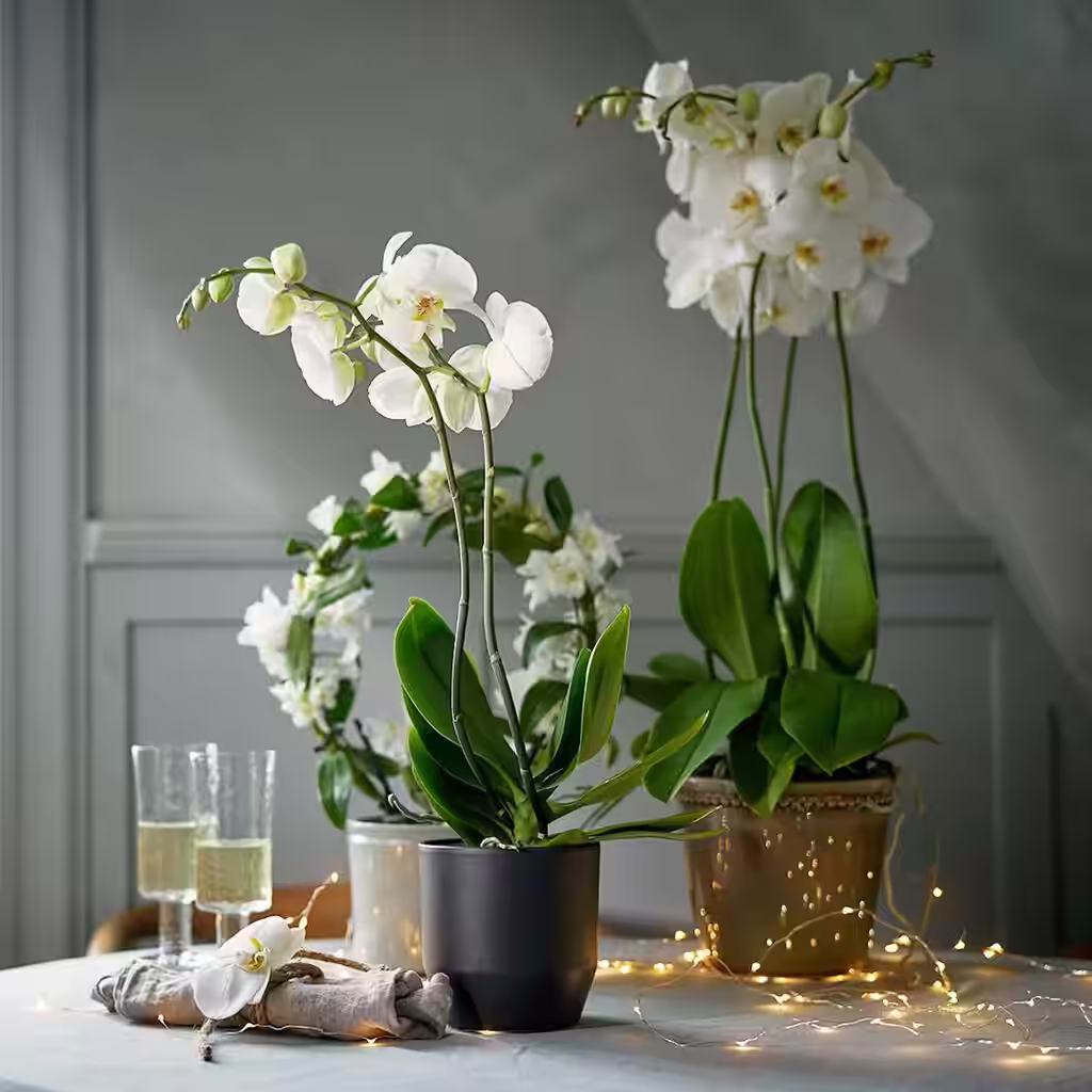En lyxig orkidé eller fräscha snittblommor till nyårsfesten 
