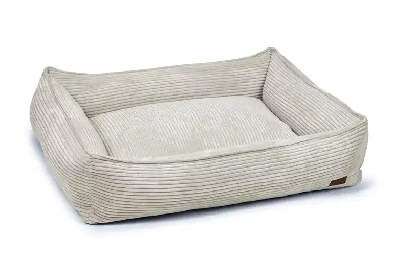 DBL REST BED RIBBED LGREY 95X80X23