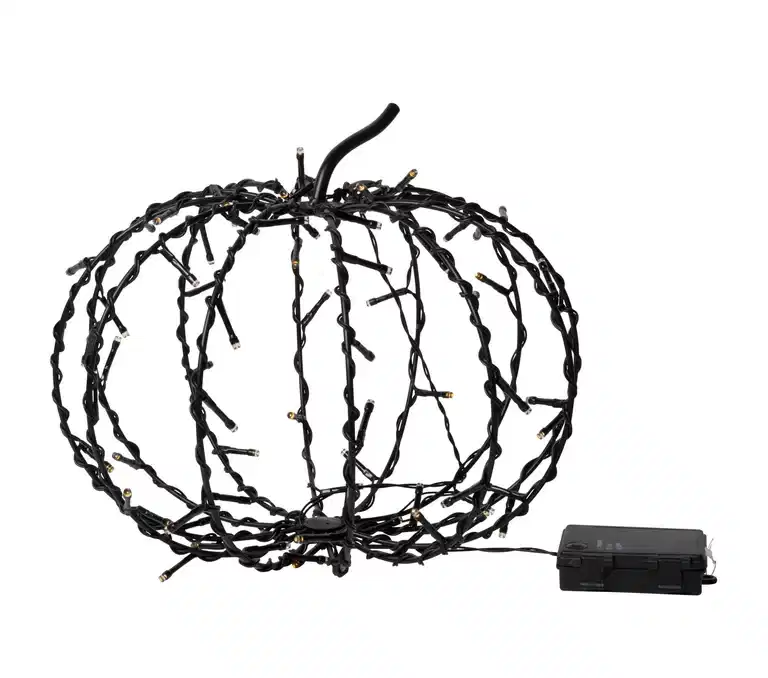 Halloweendekoration metallpumpa med LED-ljus