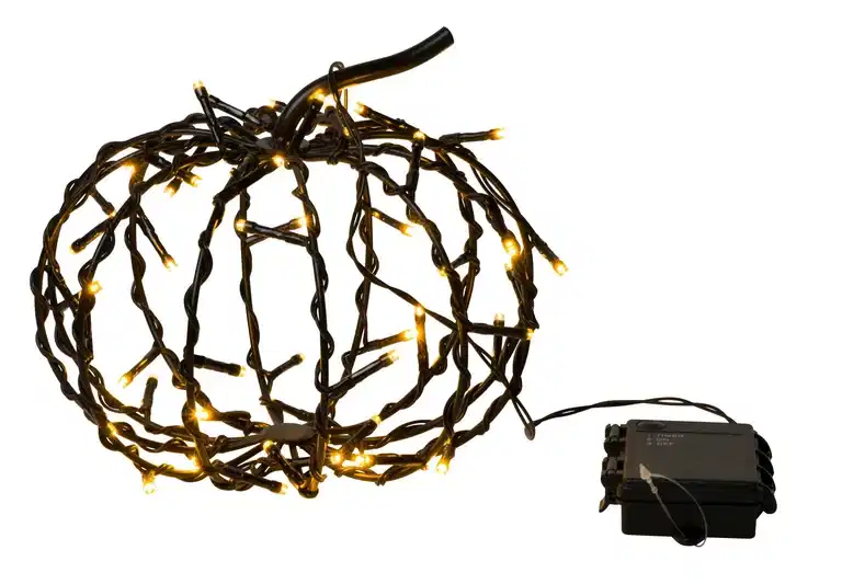 Halloweendekoration metallpumpa med LED-ljus