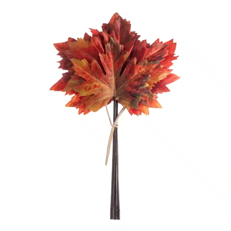 Lönnlöv i bunt 6st konstgjord