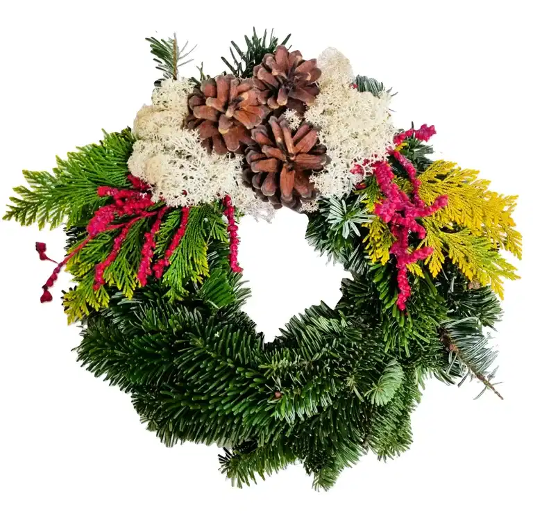 Wreath Nordman w. nature deco 25 cm