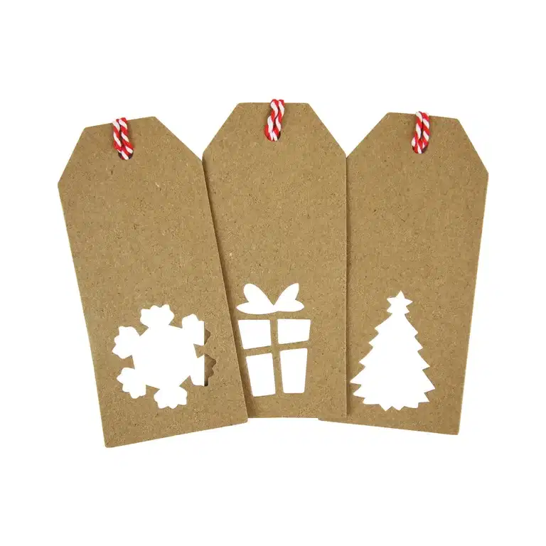 Diecut kraft tags 12pk brown