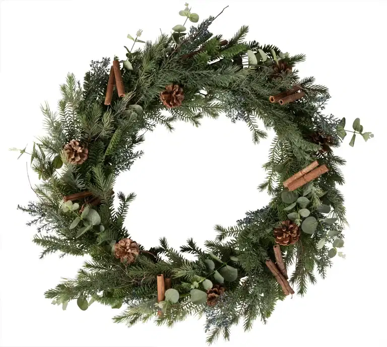 Evergreen wreath , artificial