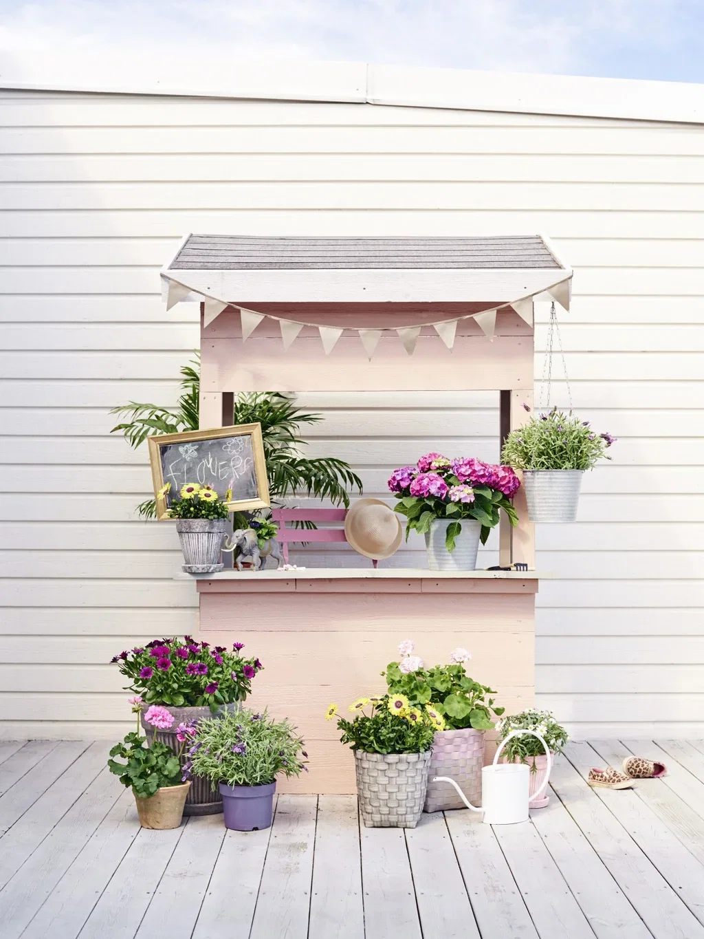 Crewe hanging pot zinc D20 grey