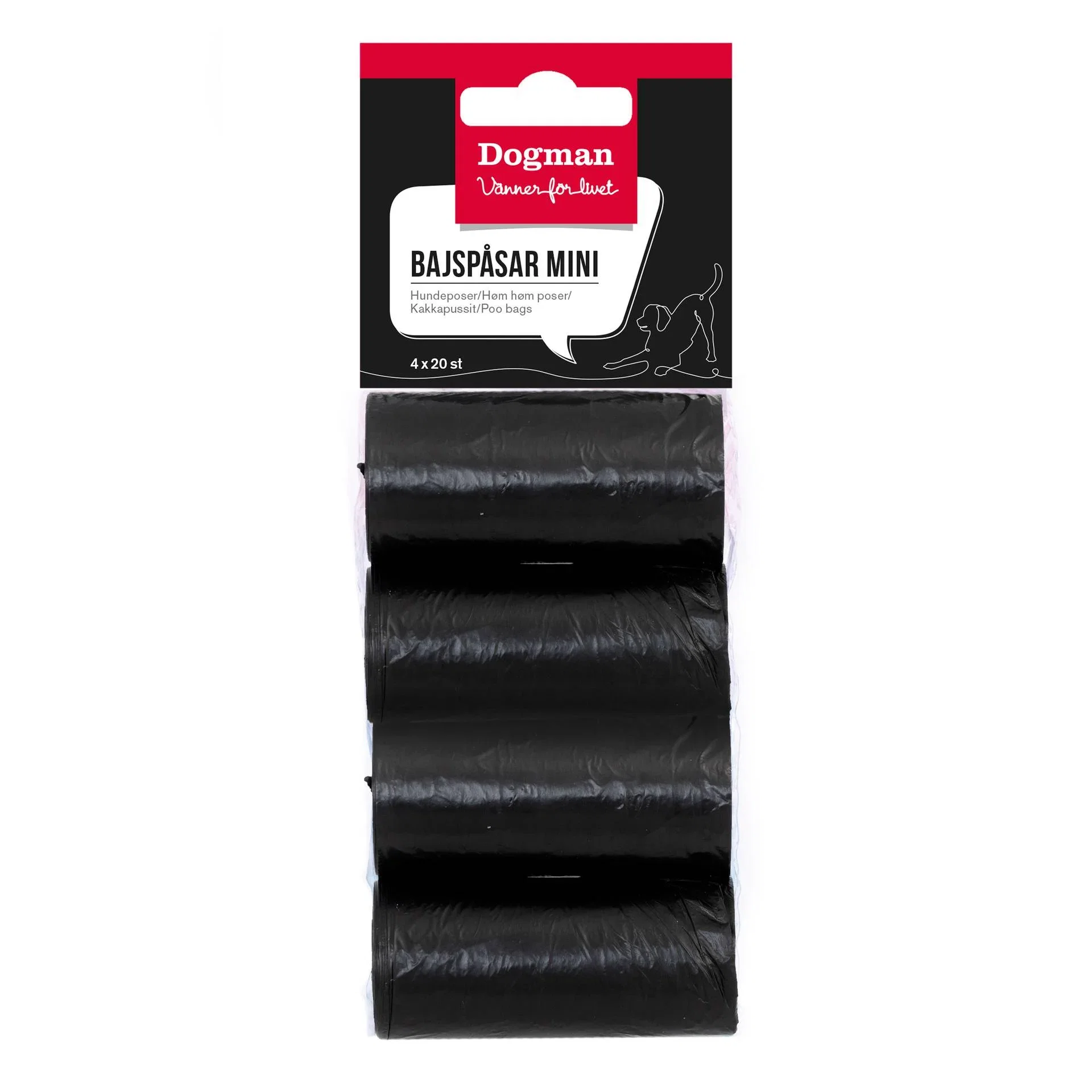 Dogman Dog bags mini 4x20p black