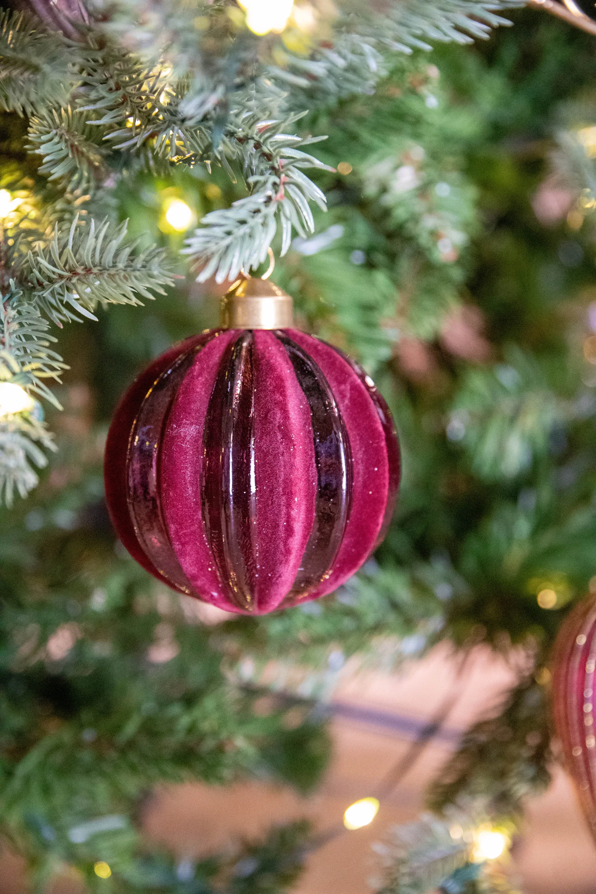 Julgranskula Velvet ribbed