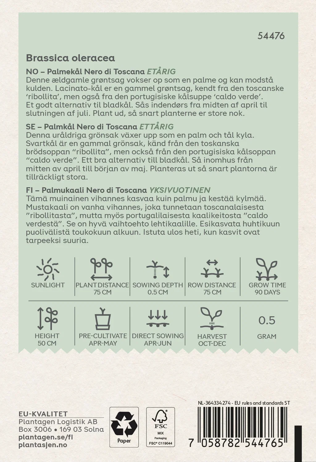 Palmkål 'Nero di Toscana'