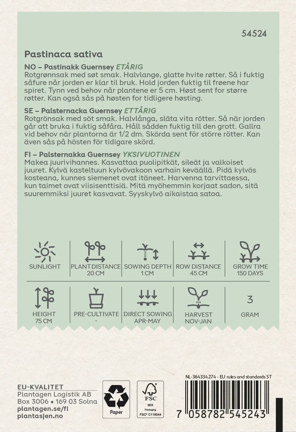 Palsternacka 'Guernsey'