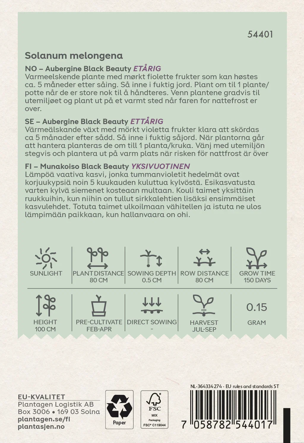 Aubergine 'Black Beauty'