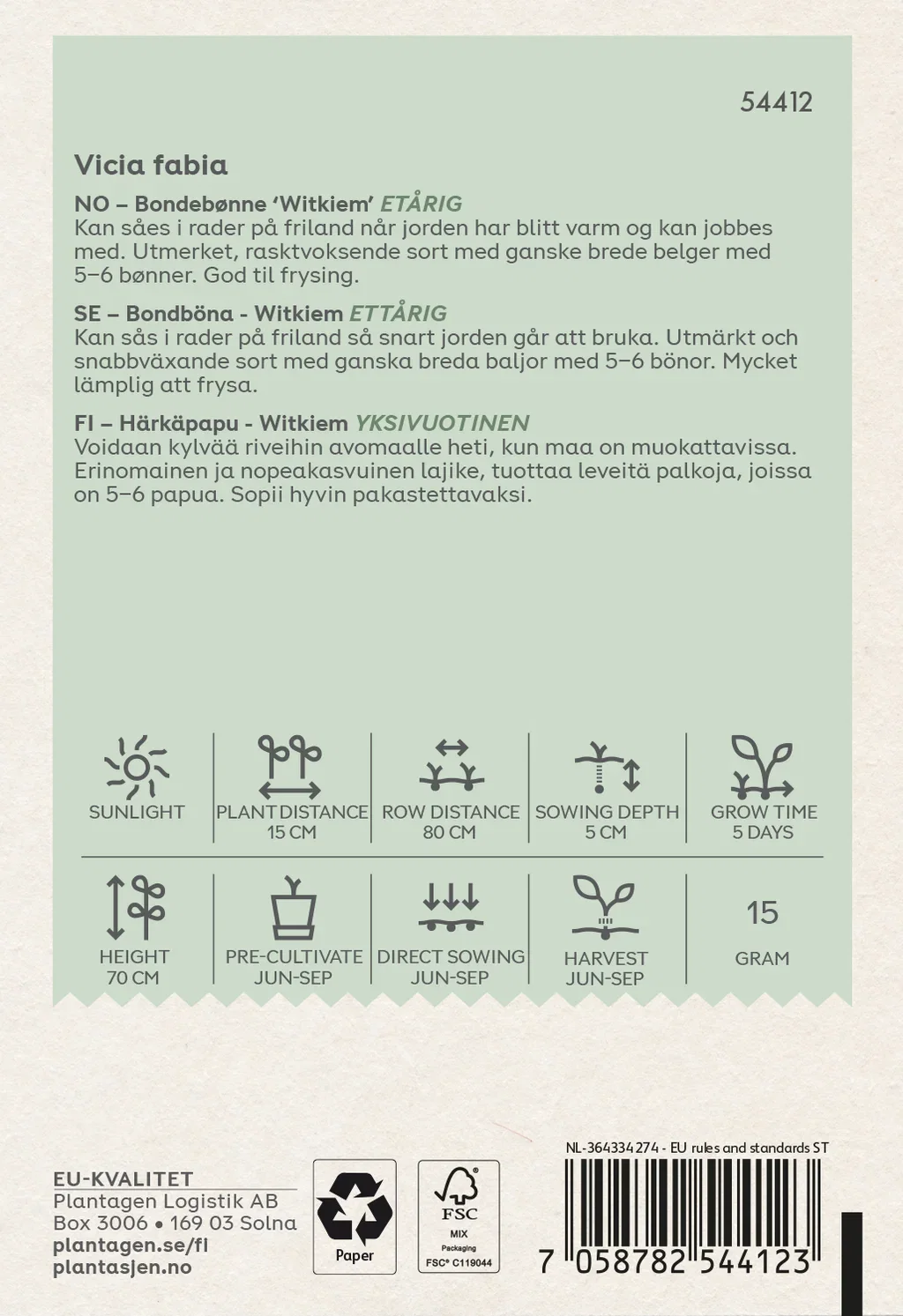 Broadbean Witkiem (Skal 014218) Organic