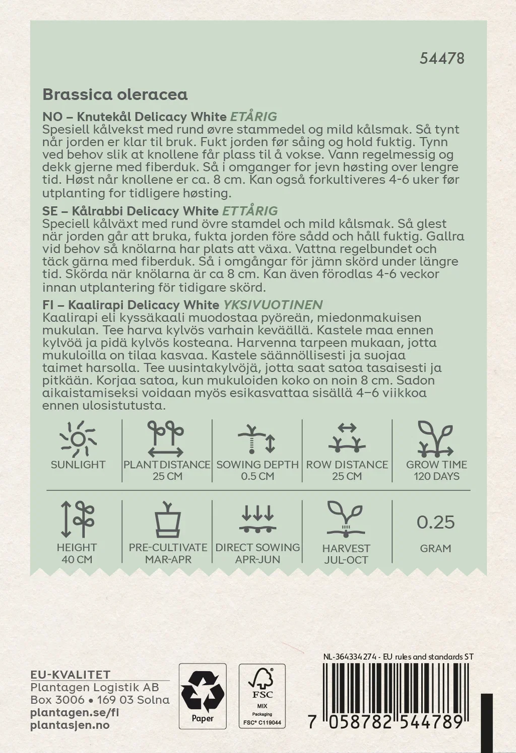 Kohlrabi Delicacy white - 0.25 g