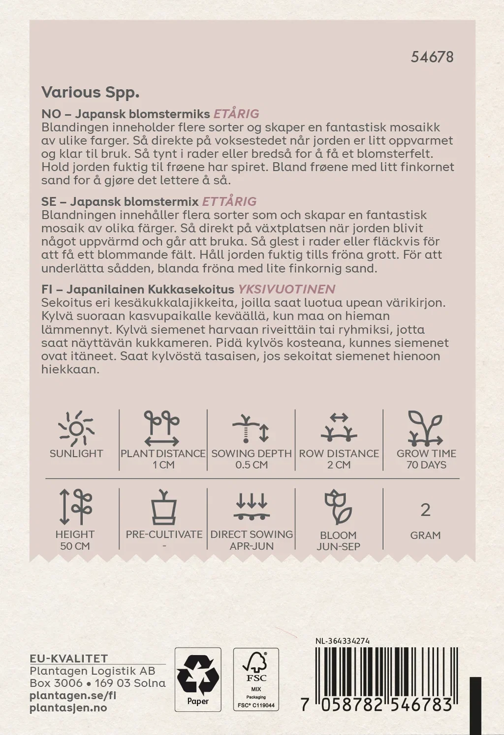 Japanese flower carpet mixed - 2 g