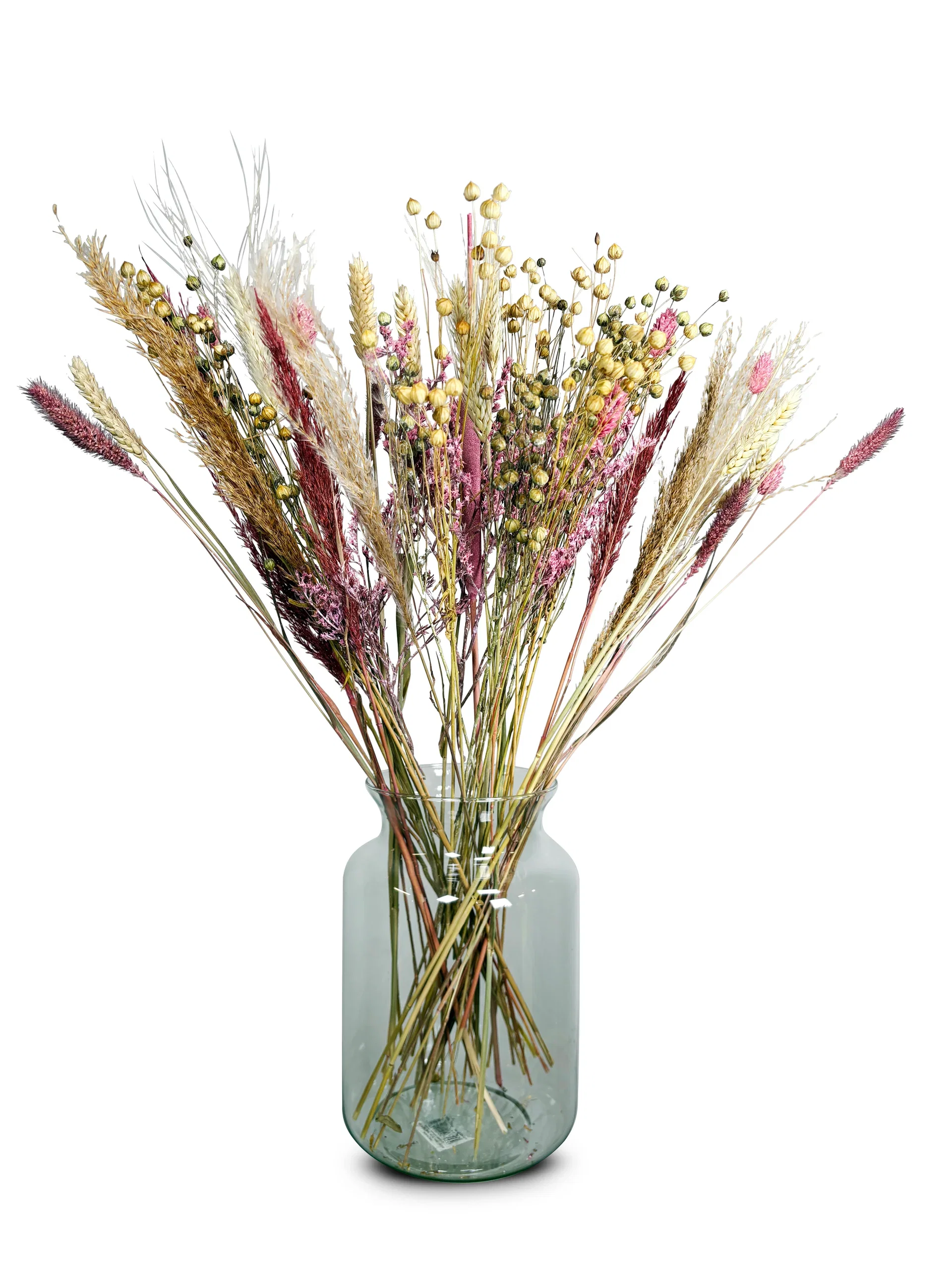 Bukett torkade blommor rosa