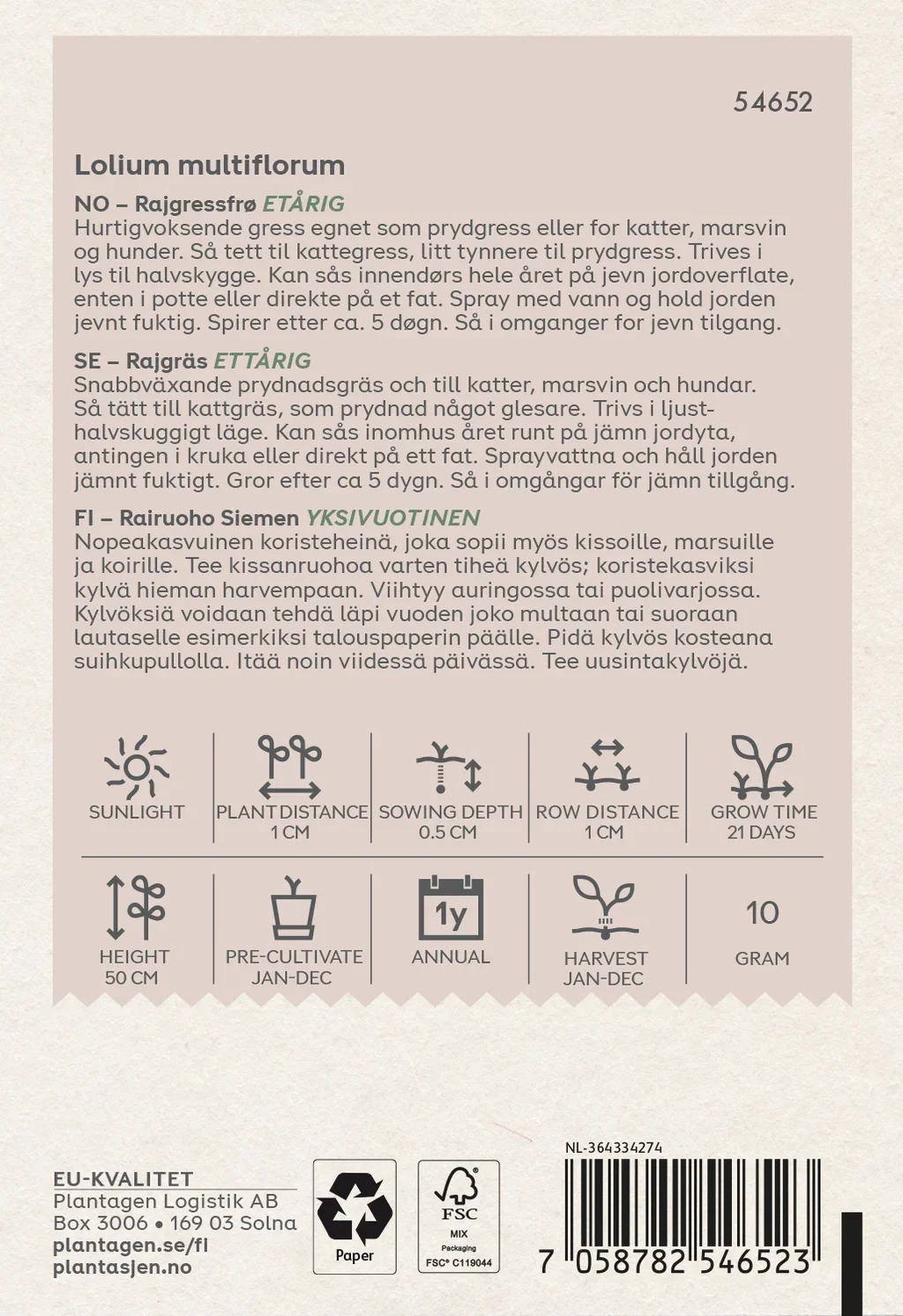 Grass - Italian Ray Sultan - 10 g