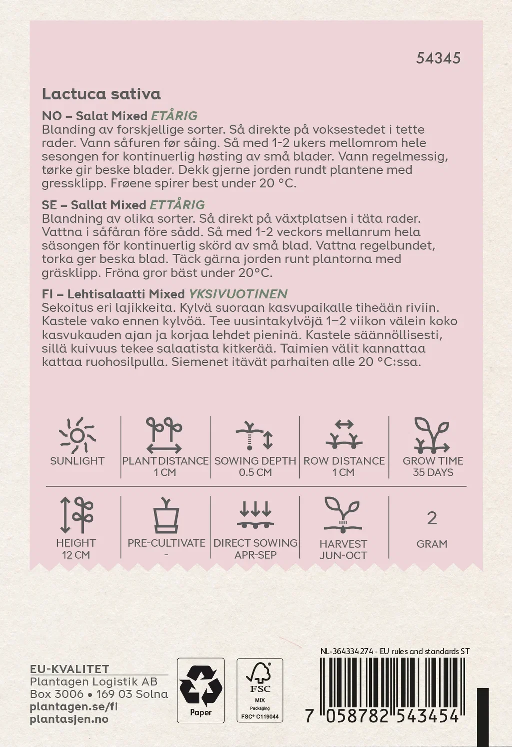 French mixed salad Mesclun - 2 g