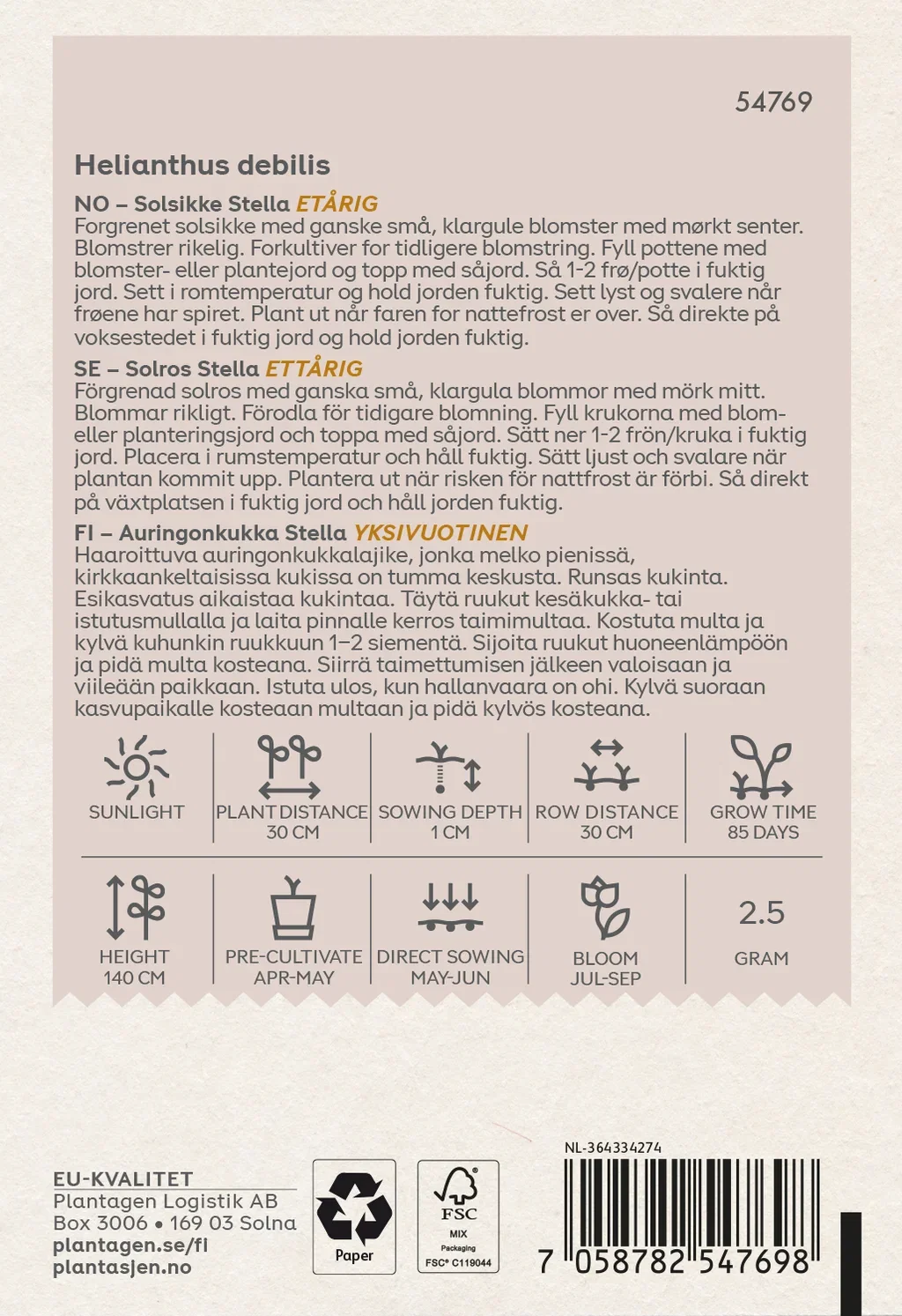 Helianthus debilis - Miniature sunflower -2.5 g
