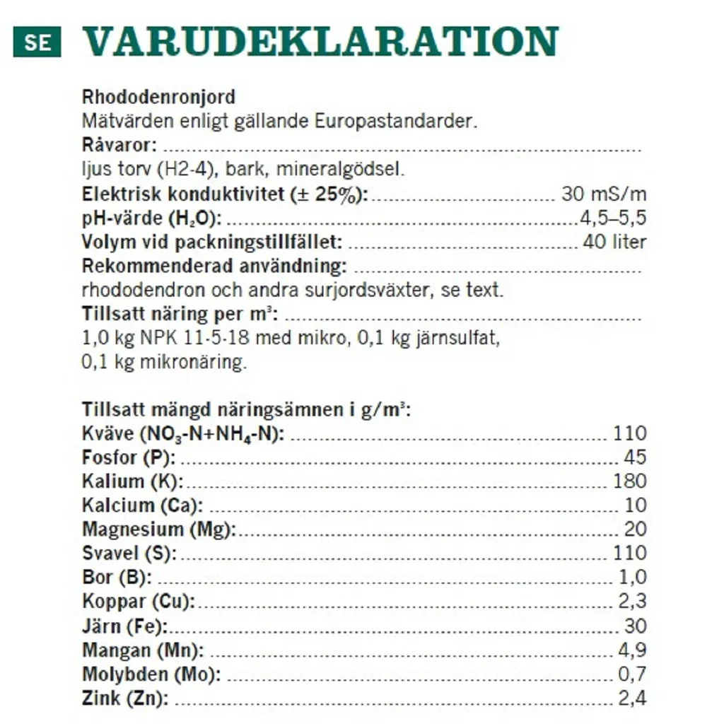 Rhododendron soil 40L SE