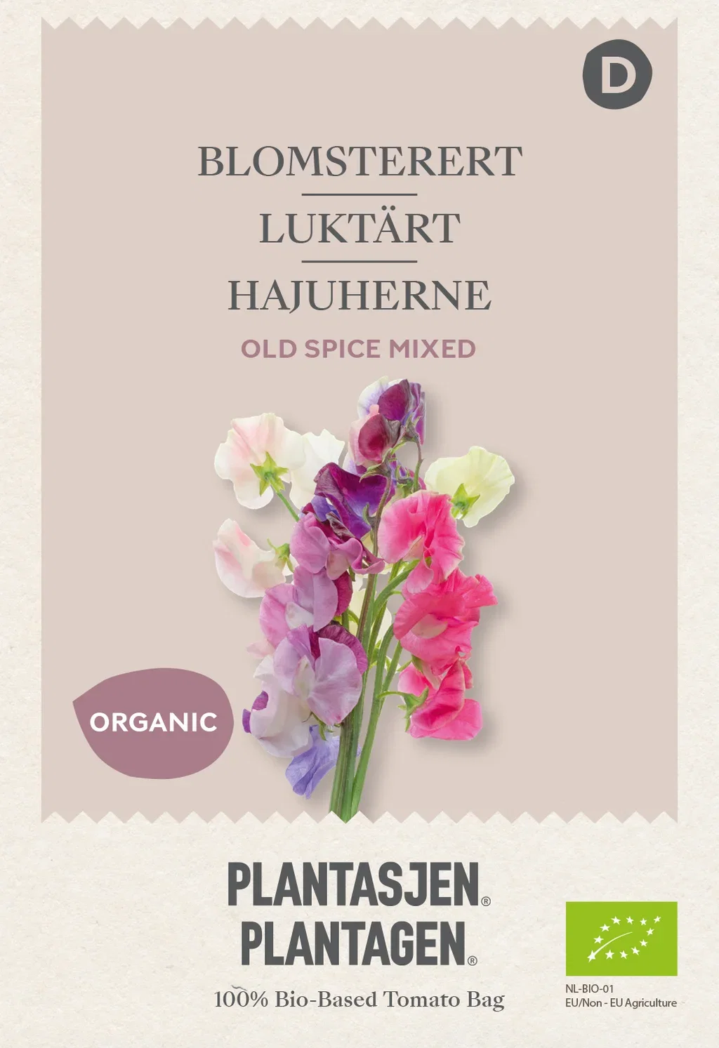 Lathyrus odoratus Old Spice mixed -1.5 g Organic