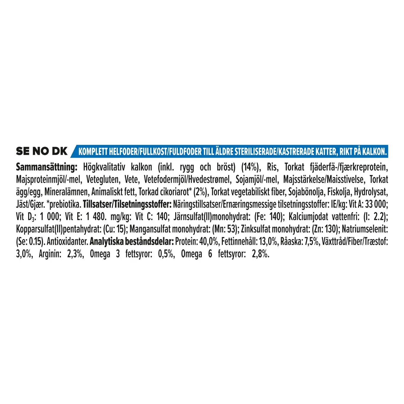 Pro Plan Cat Sterilised 7+ Turkey 3kg