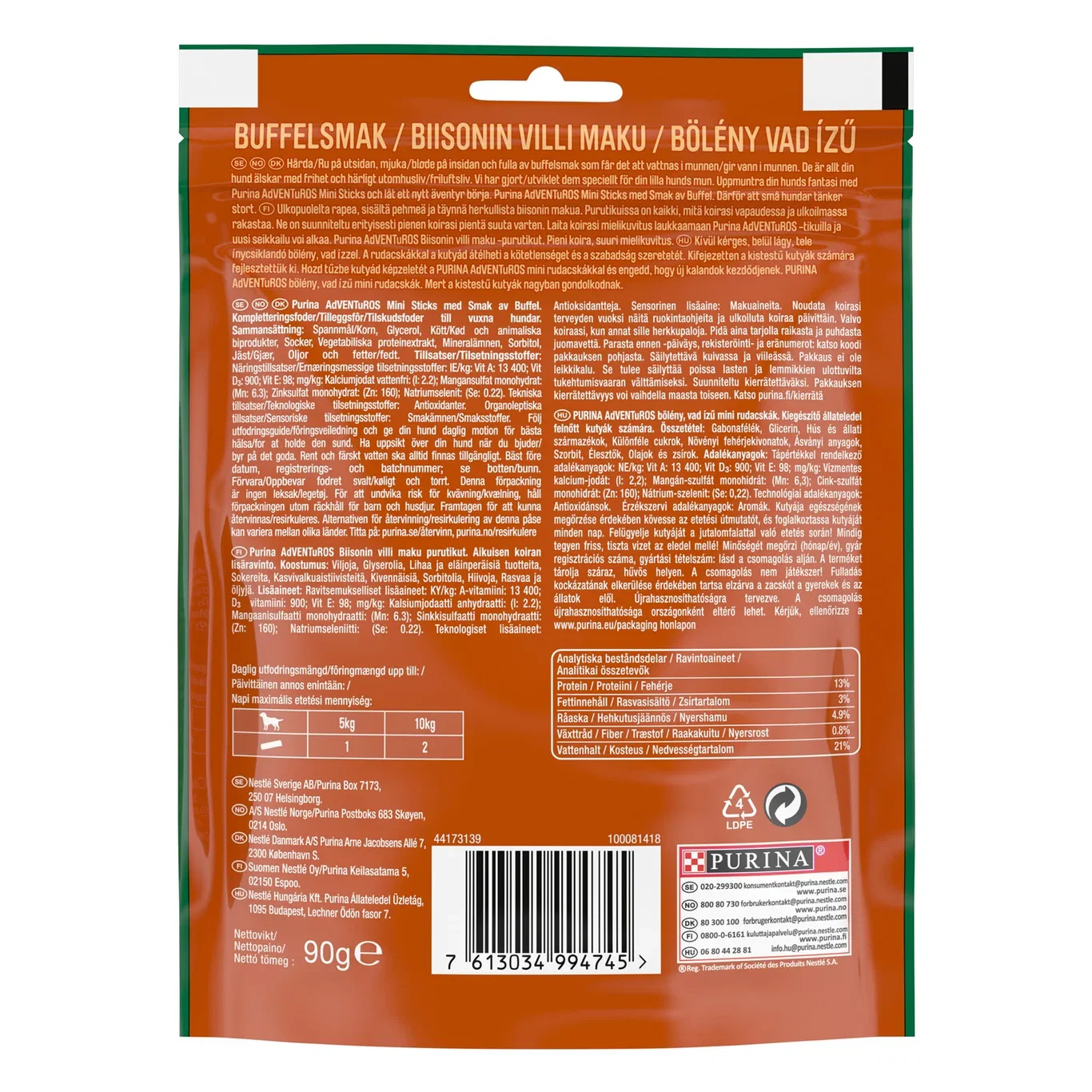 Adventuros Mini Sticks Buffalo 90g