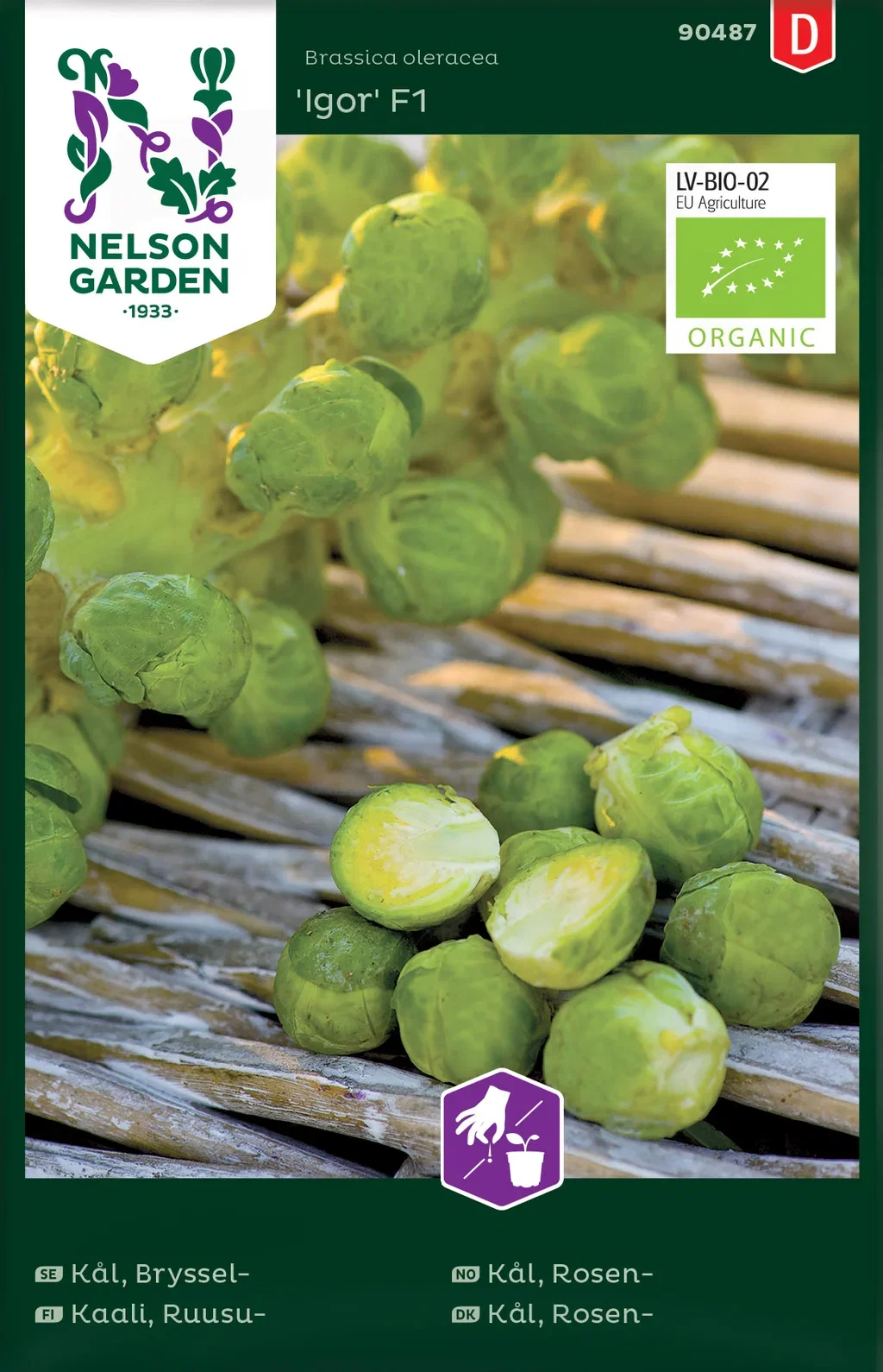 Kål, Bryssel-, Igor F1, Organic