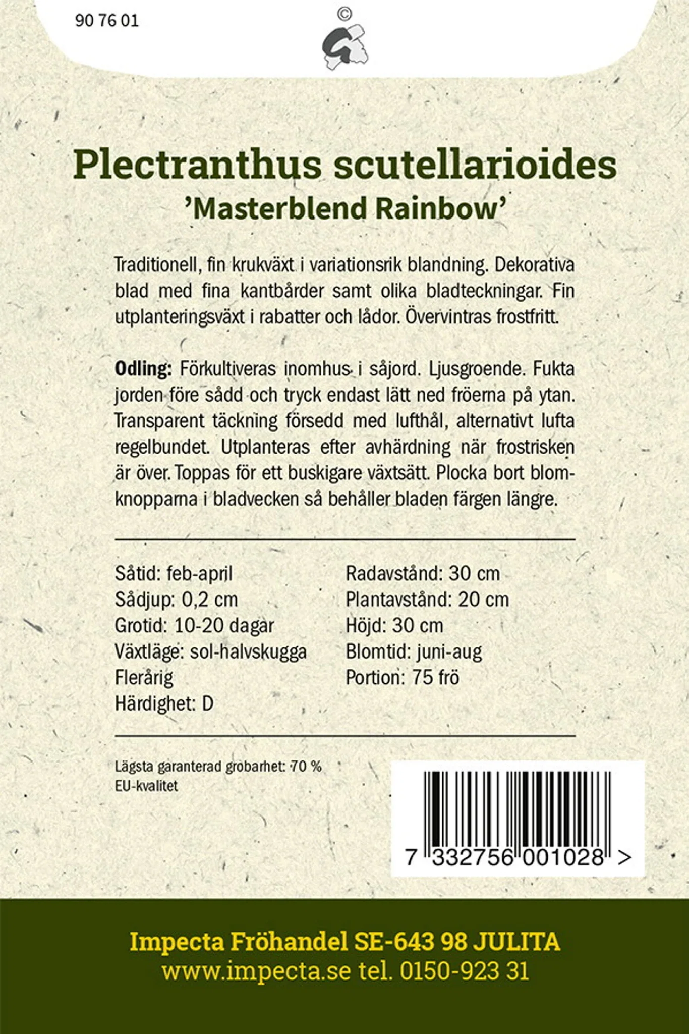 Palettblad 'Masterblend Rainbow'