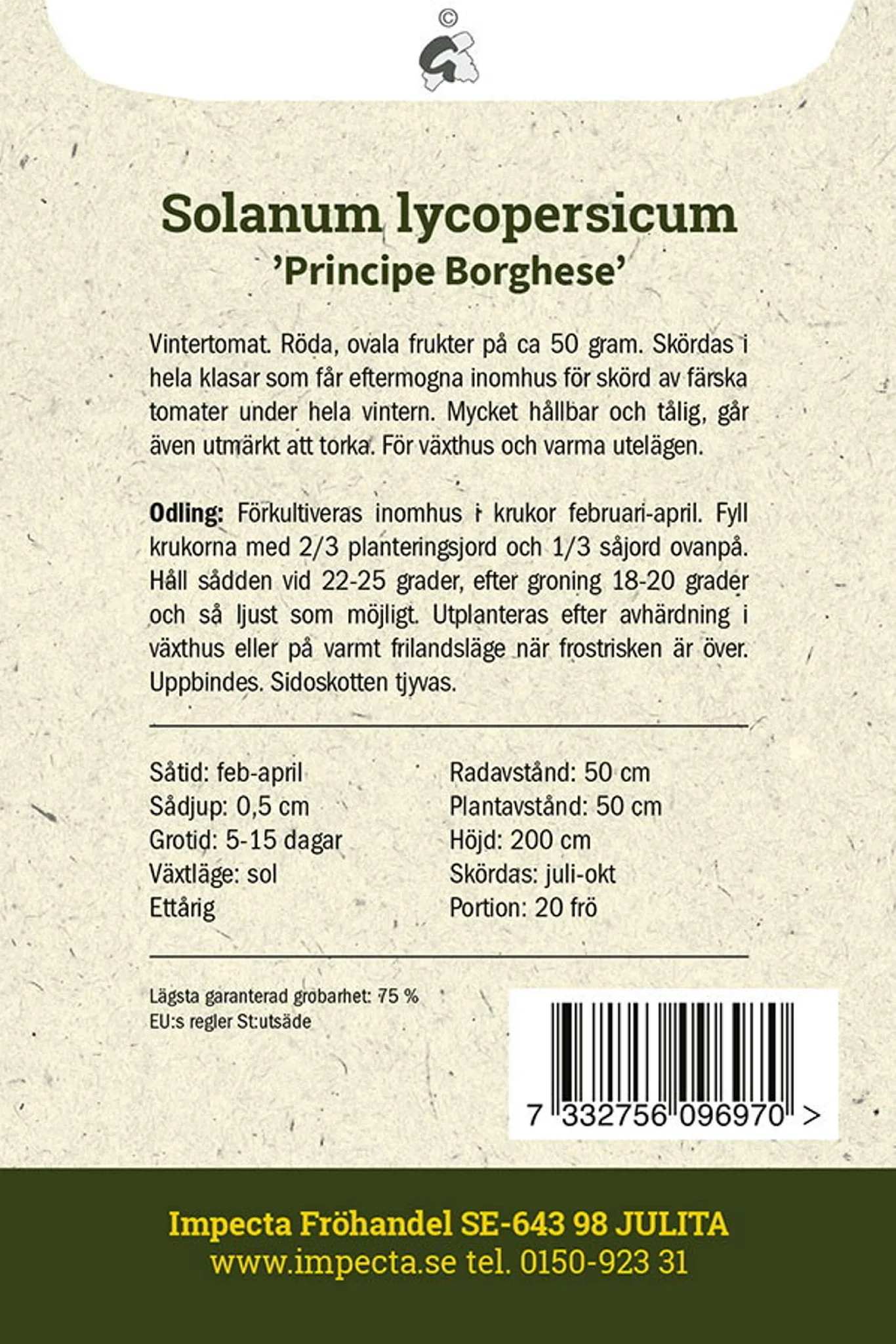 Plommontomat 'Principe Borghese'