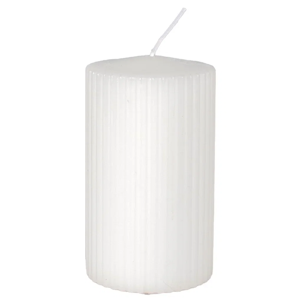 Ribbed pillar candle