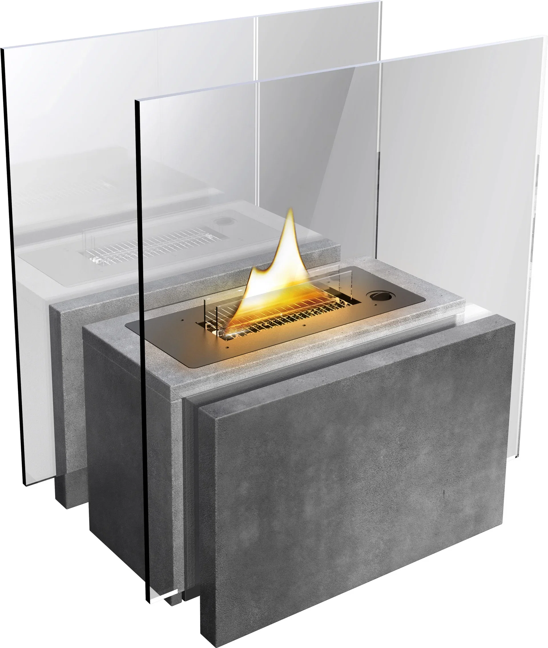 Freestanding MgO lantern light grey