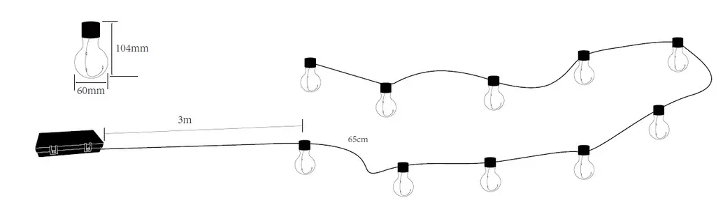 Batteridriven LEDljusslinga Linda