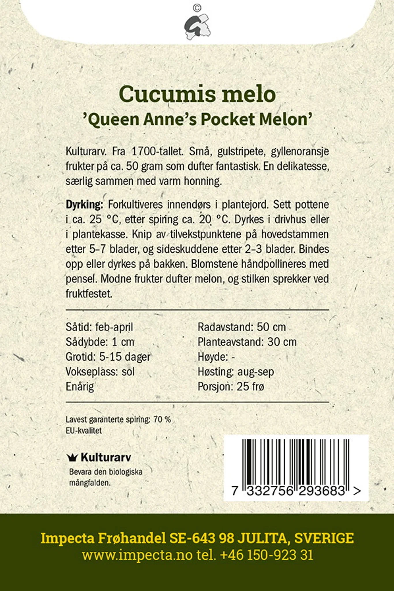Mango Melon 'Queen Anne's Pocket Melon'