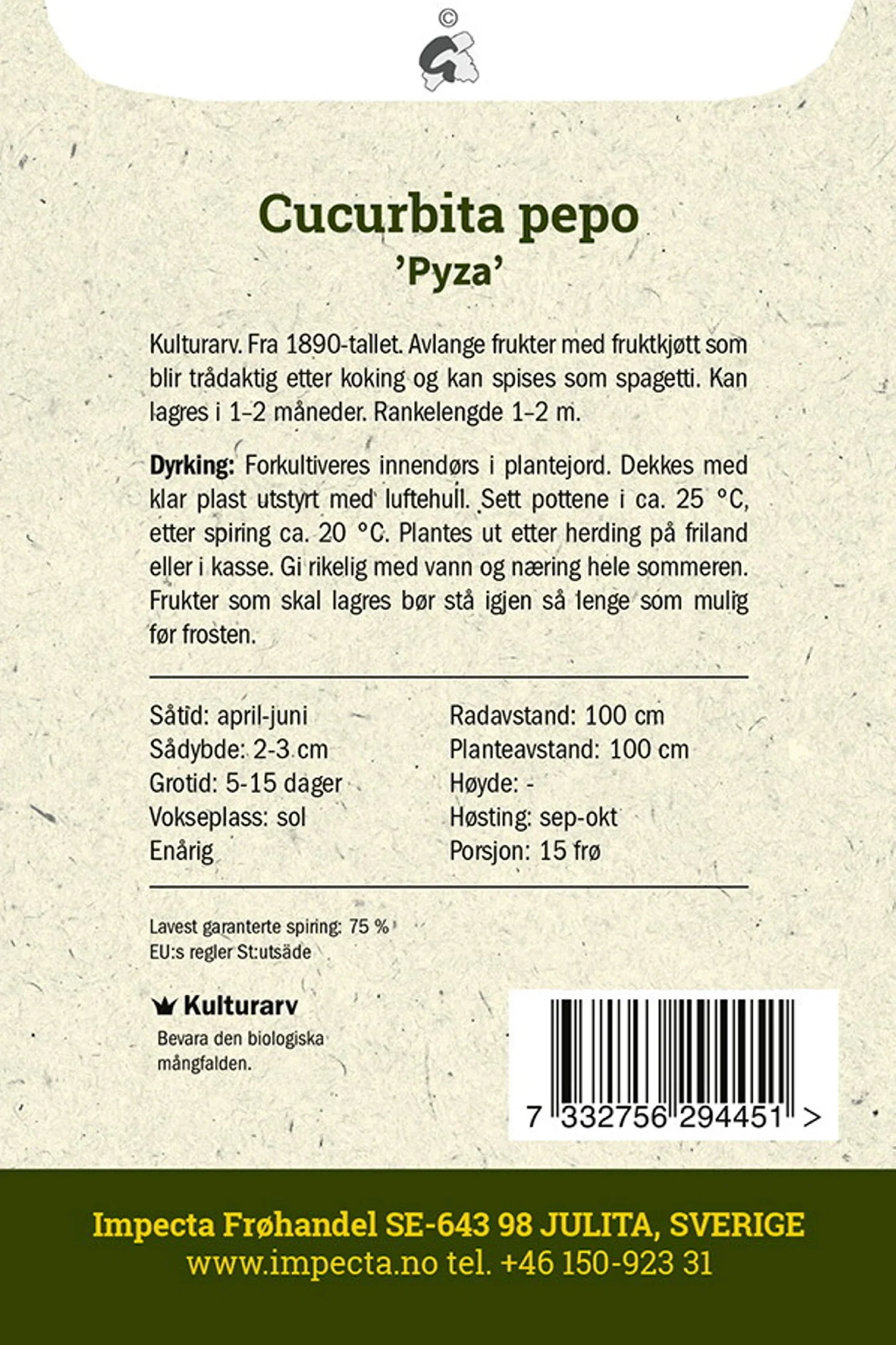 Cucurbita pepo 'Pyza'