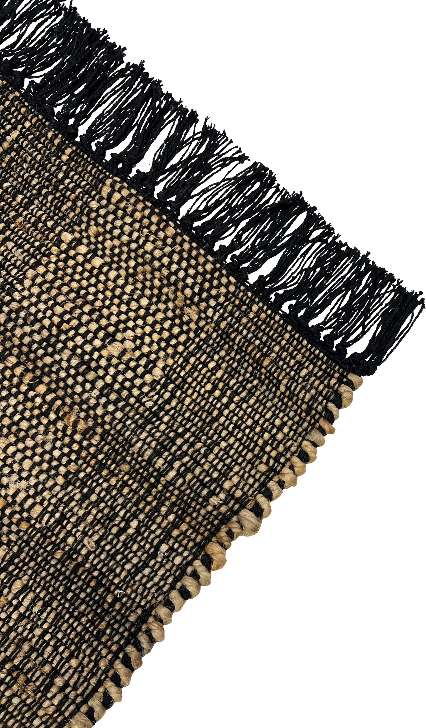 Jute Doormat Tassel 60x90CM Black