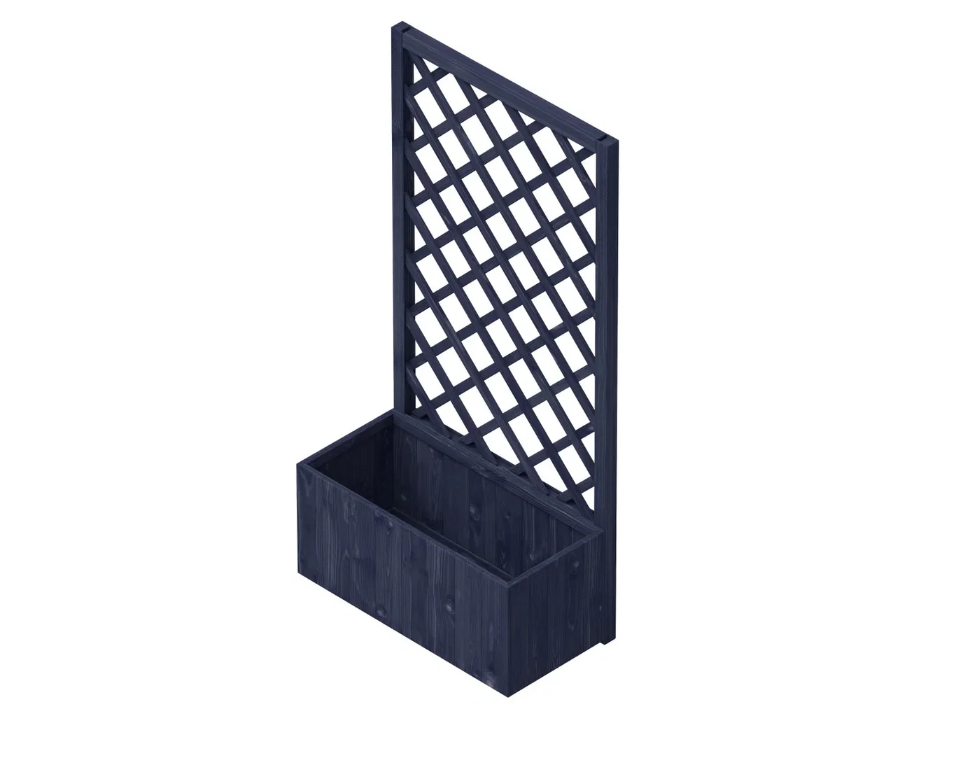 Planting box with trellis, black color, size 80x40x160cm