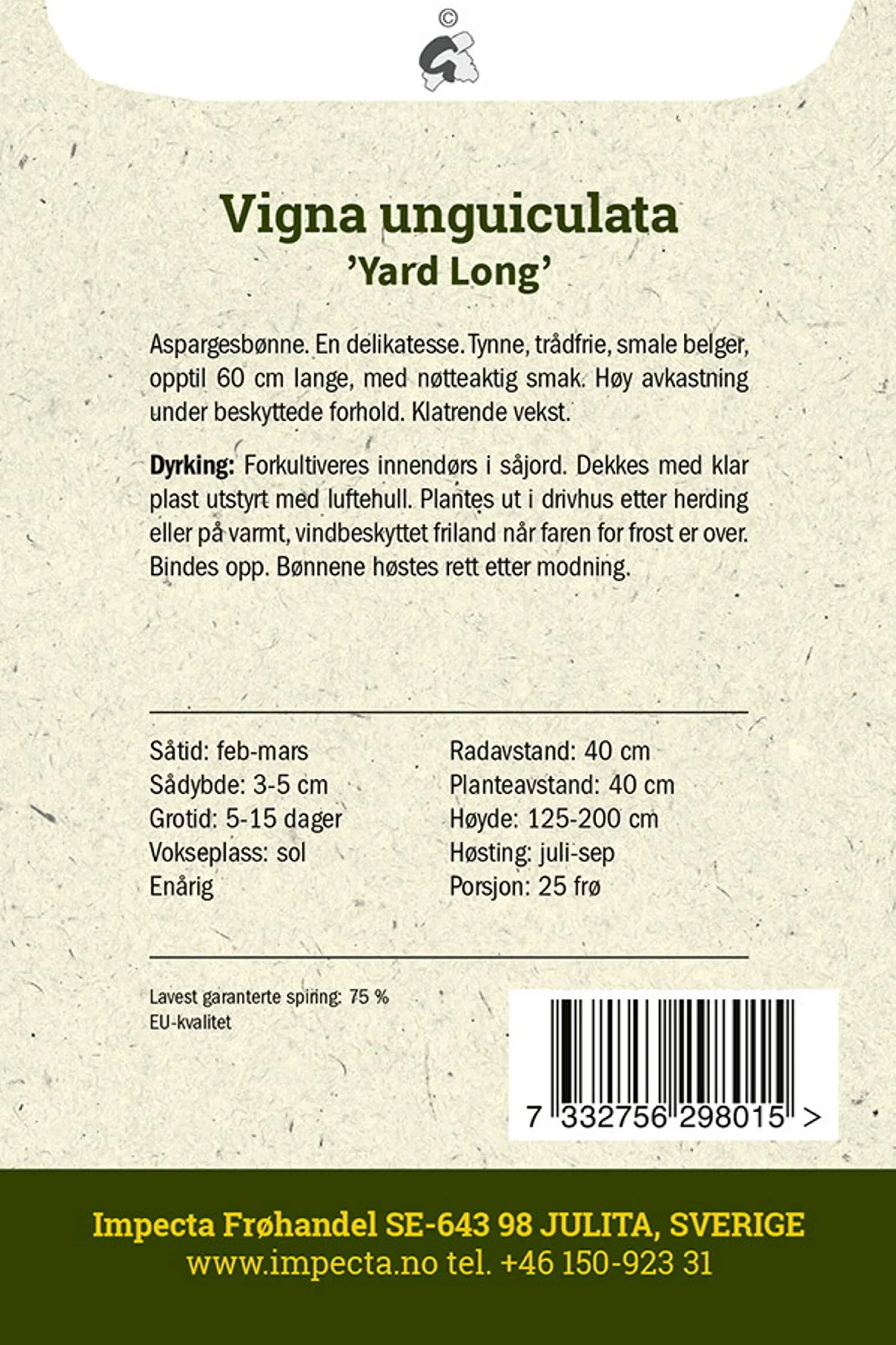 Yard-böna 'Yard Long'