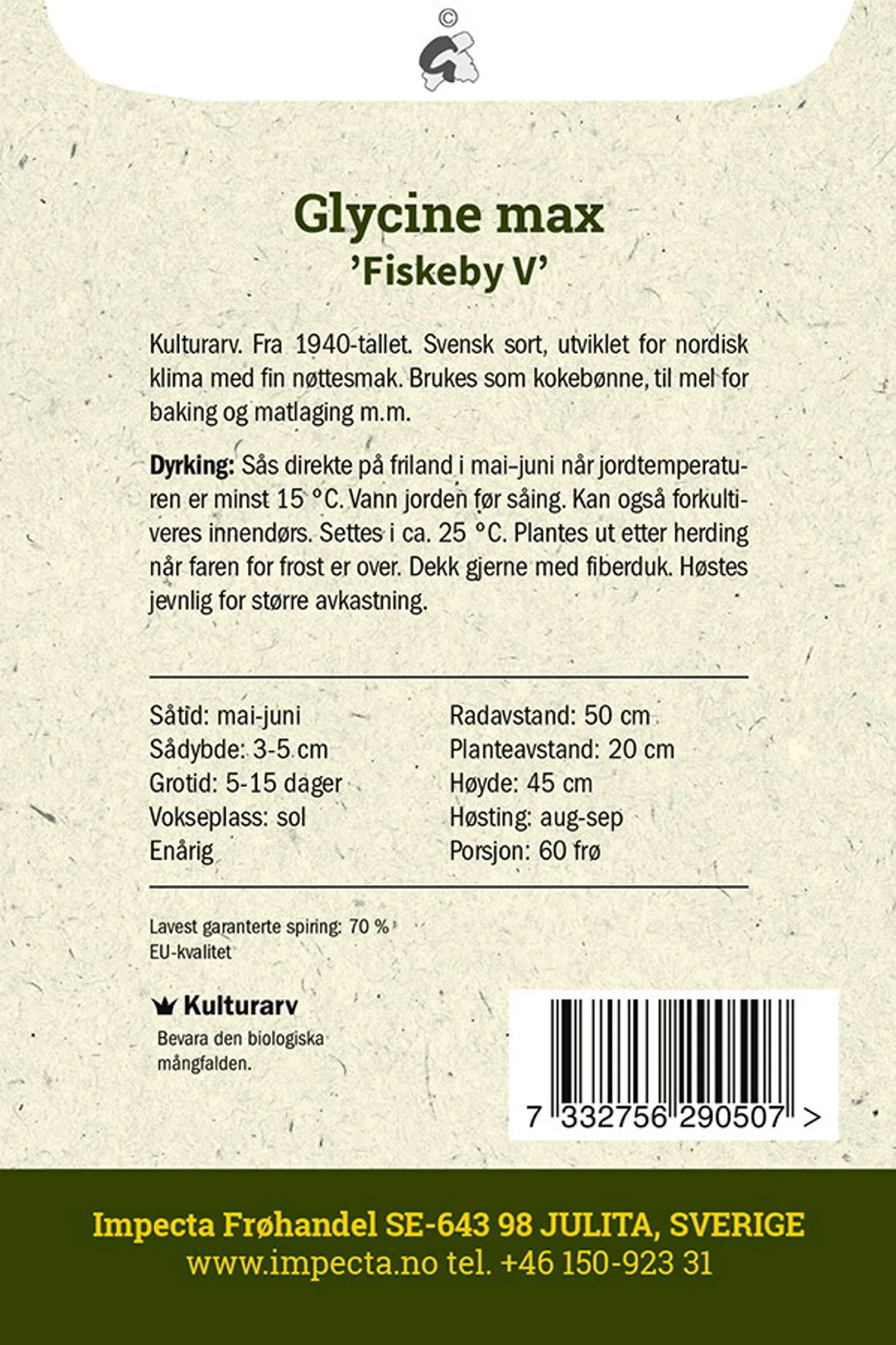 Sojaböna 'Fiskeby V'