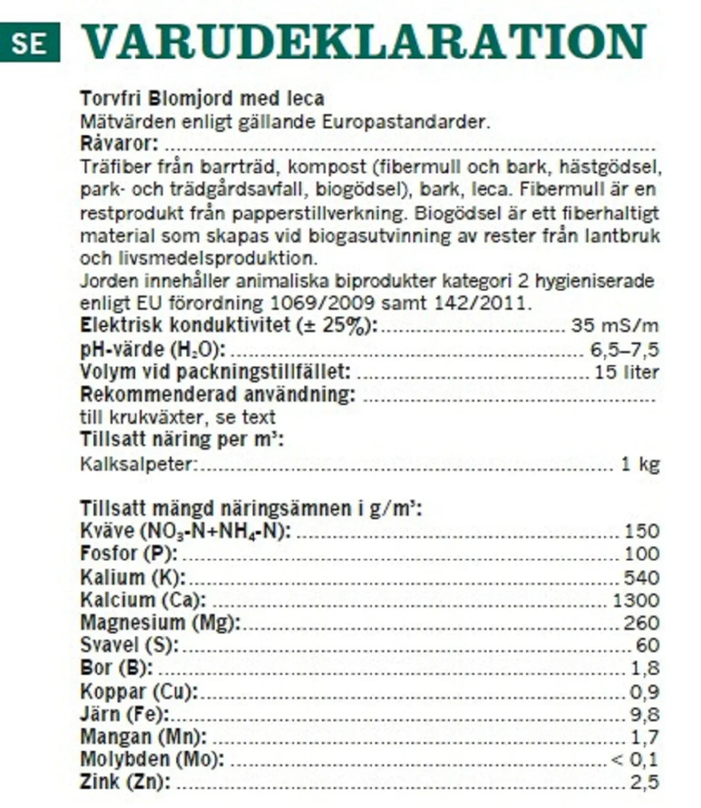 Torvfri blomjord med leca