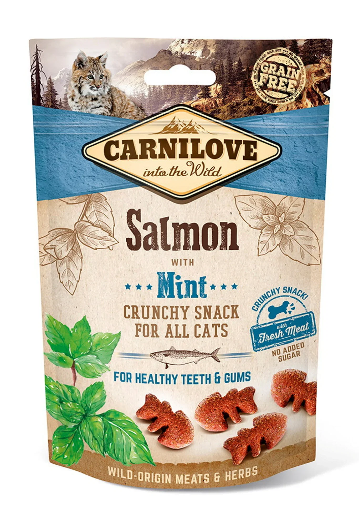 CARNILOVE CAT CRUNCHY SNACK SALMON&MINT 50G