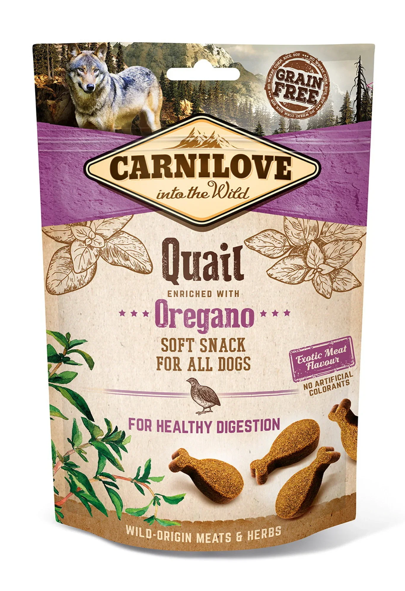 CARNILOVE DOG SEMI MOIST SNACK QUAIL&OREGANO 200G