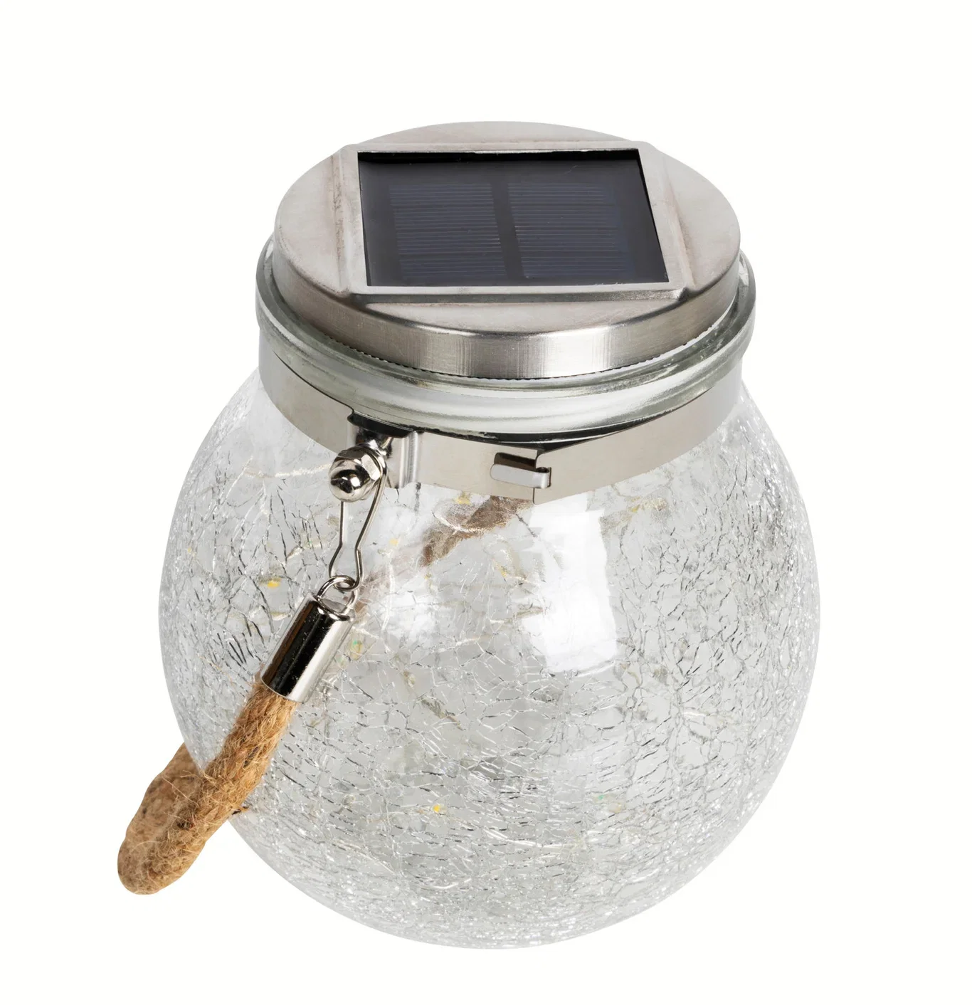 Solar lantern with cracked glass