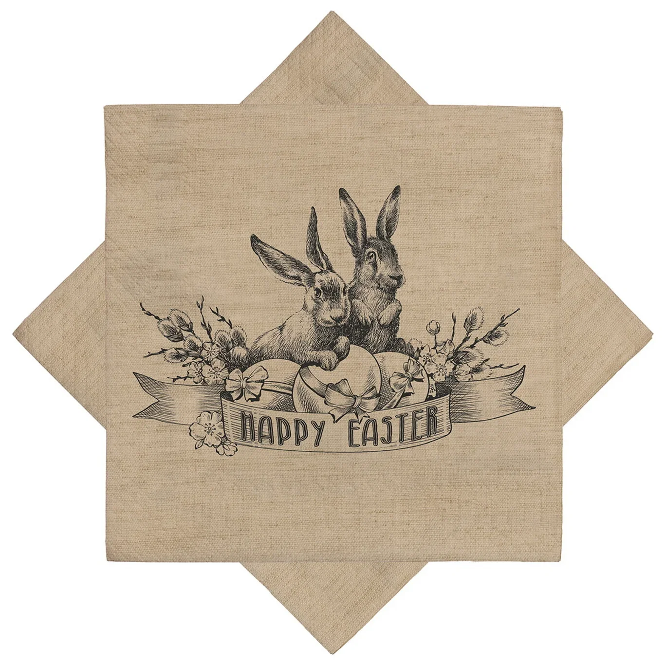Servetter påskharar "Happy Easter"