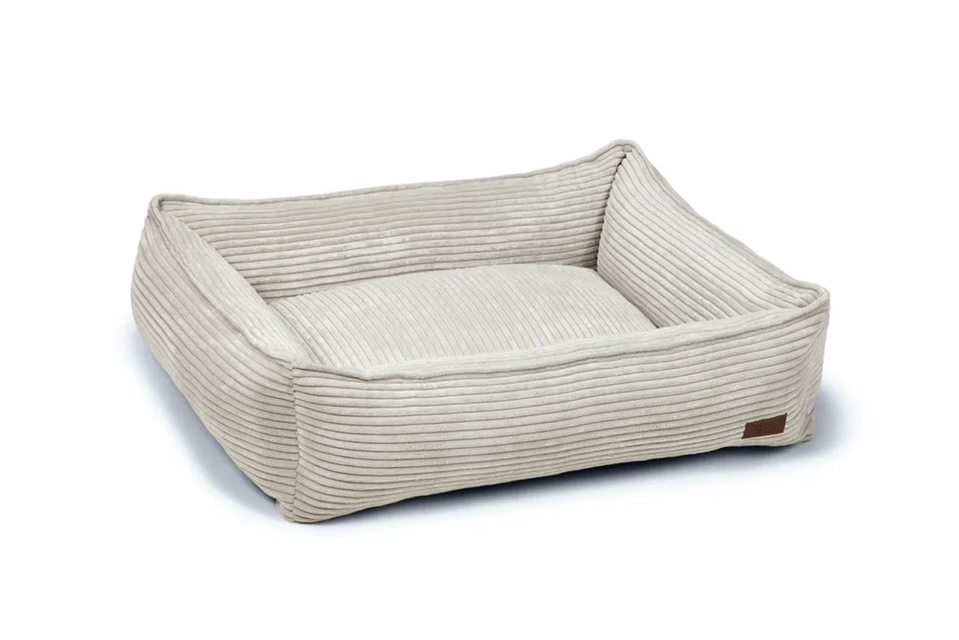 DBL REST BED RIBBED LGREY 80X70X22