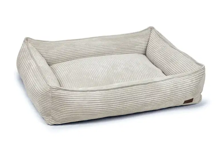 DBL REST BED RIBBED LGREY 95X80X23
