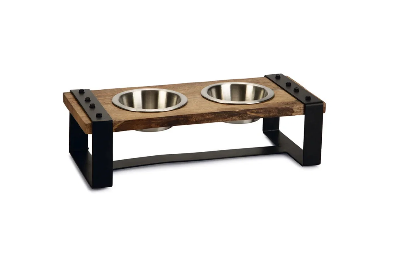 DBL WOOD DOG DINNER SET KARINTO 44X19X15