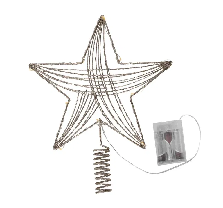 Toppstjärna för julgran, med belysning