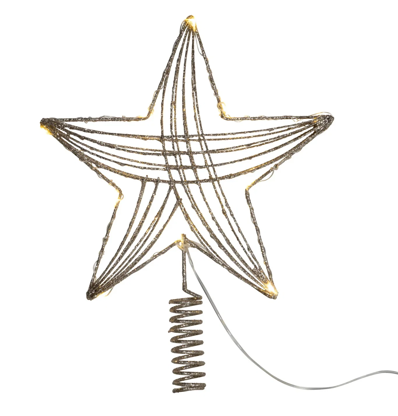 Toppstjärna för julgran, med belysning